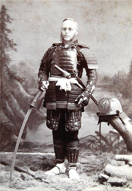 An American in Japanese Samurai Armor,